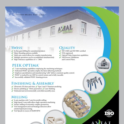 Diseño de 1-Page Medical Device Manufacturing Sell Sheet de DesignsTRIBE