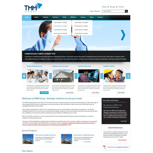 Help TMM Group Pty Ltd with a new website design Design por skrboom3
