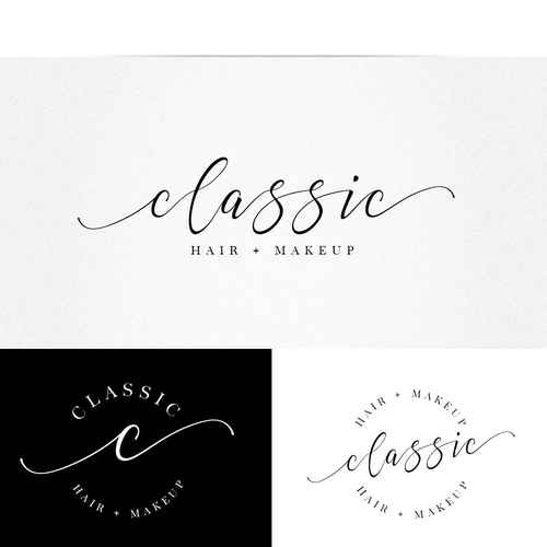 Upscale hair salon simple classic glamour logo Design by Cit