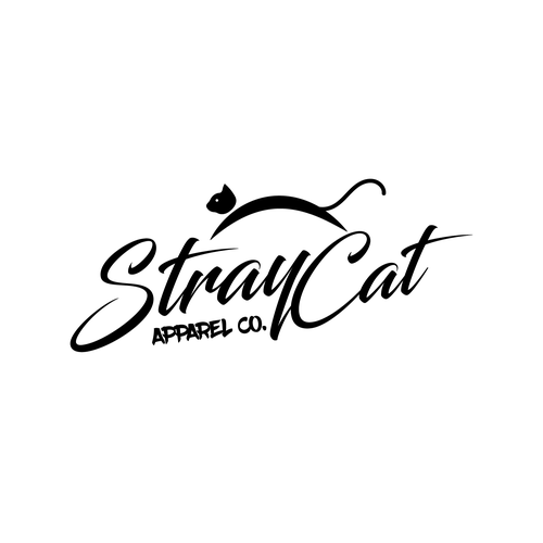 Logo for Stray Cat Apparel Co. - Clothing brand that donates 100% to saving cats! Design by azmii_craft