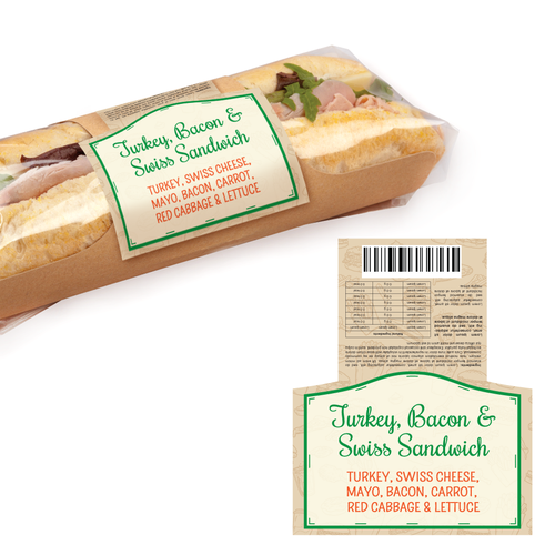 Create a fresh modern label for pre packaged sandwiches, wraps & rolls Product label contest