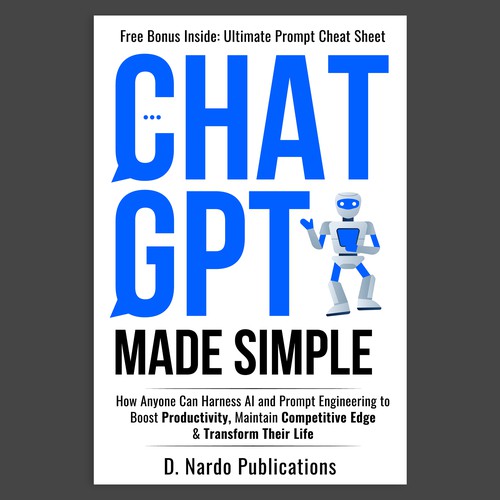 Professional Cover for BEST-SELLING BOOK about ChatGPT & AI Design by Unboxing Studio