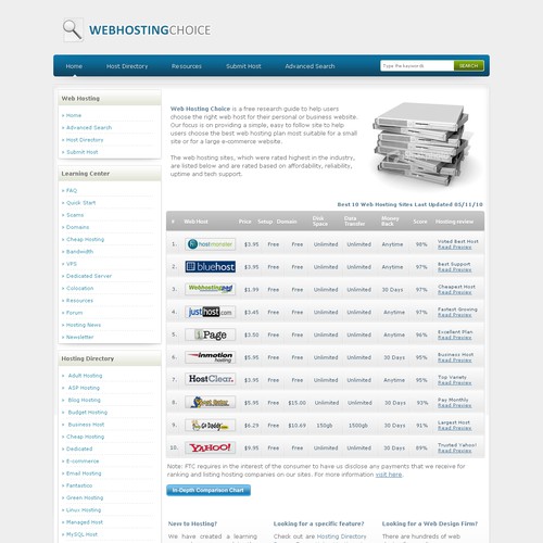 Redesign WebHostingChoice.com Design by Crafted Design