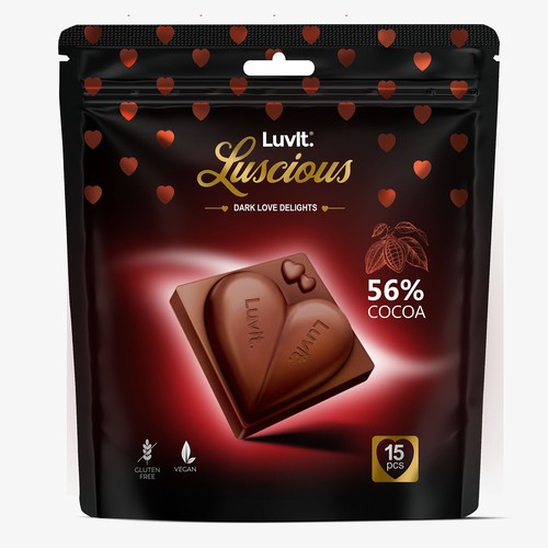 Design a standout label for a Premium Chocolate Homepack Réalisé par sapienpack