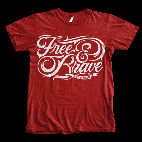 Trendy t-shirt design needed for Free & Brave Design von daanish