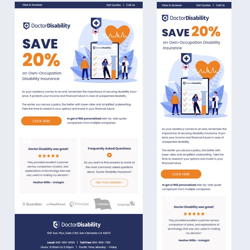 Designs | Design an email template for disability insurance for doctors ...