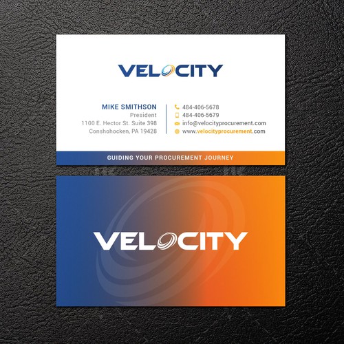 Velocity Procurement - Logo Rebranding - Business Card Design Design by IK_Designs