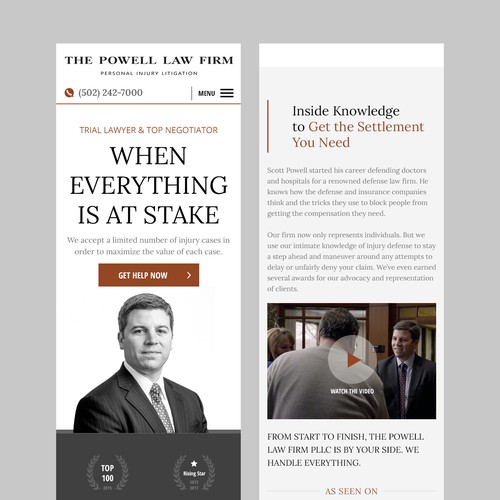 Personal Injury Law Firm - Site Redesign Design by 2ché