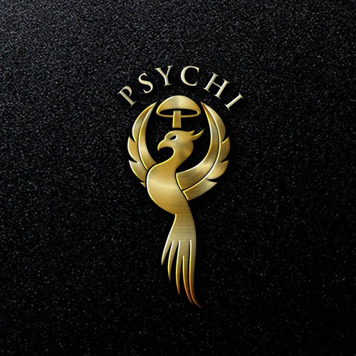 Psychi - a golden Phoenix and wild psilocybin mushrooms Design réalisé par Τ-ΒöВ