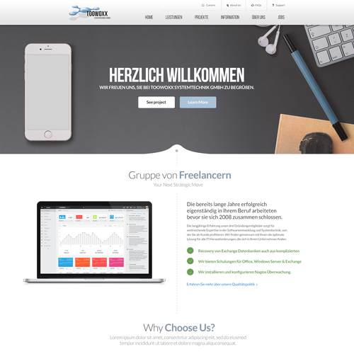 "Toowoxx Website" winning Web page design