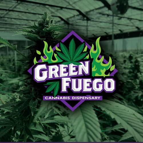 GREEN FUEGO cannabis dispensary logo Design by M.C.M_Design