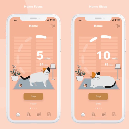 Interface Designs for Timer/Meditation app Design by AleksandarCucu