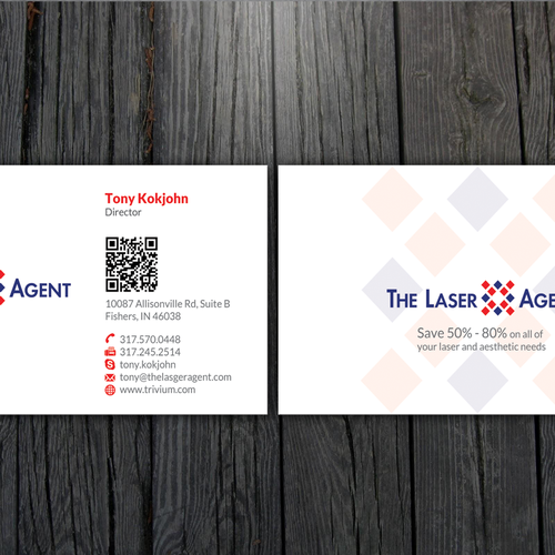 Create a modern, memorable business card for The Laser Agent! Design by ™SF_Design™