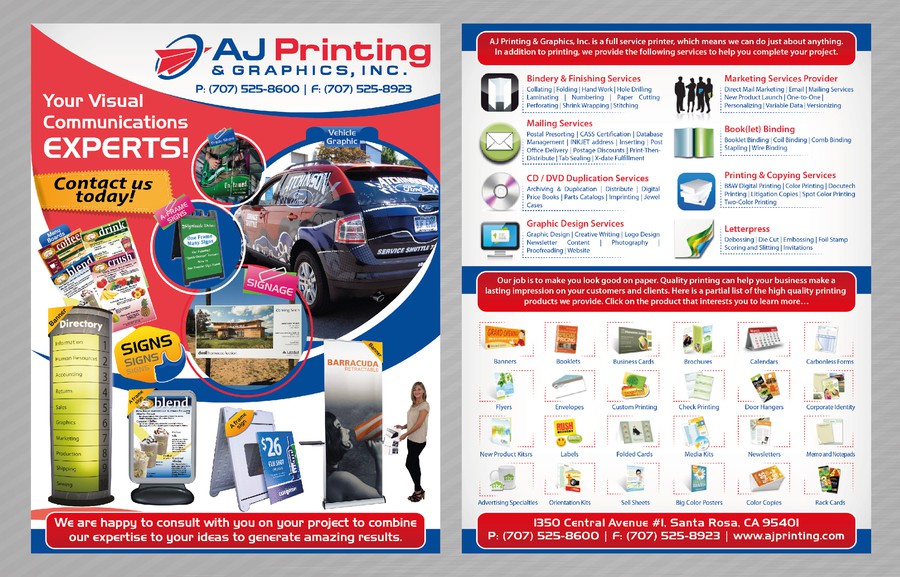 Advertising Flier for Printing & Signage Company Postcard, flyer or