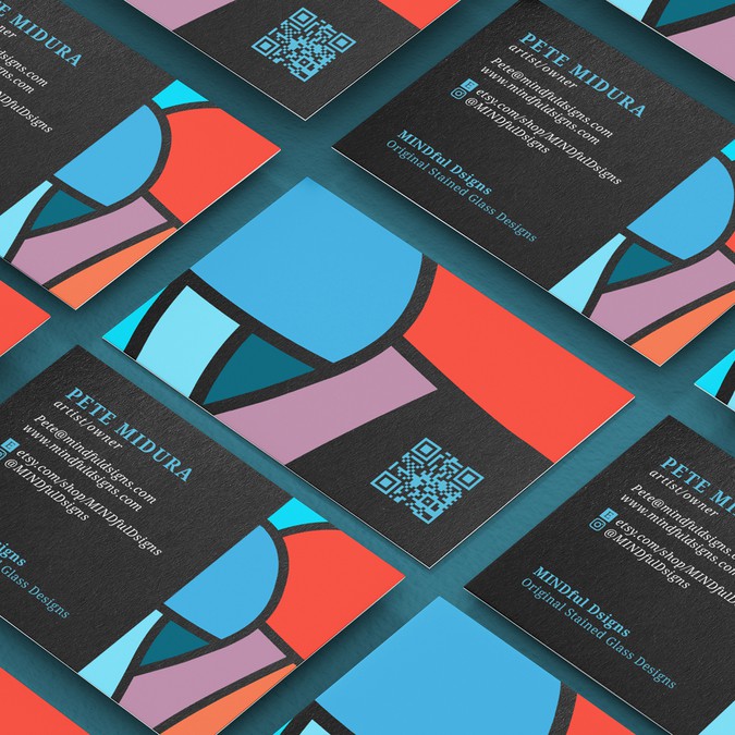 Stained Glass design company looking for MINDful... Business Cards