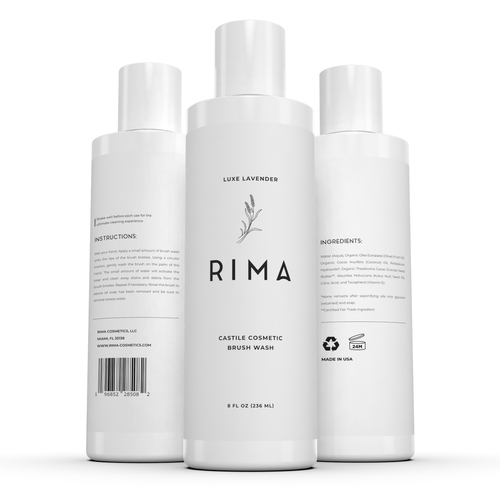 Minimalist Label for a luxury brand of cosmetic brush washes Design by KS BOY