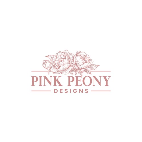 Pink Peony Designs Logo Contest Design by desi9nart