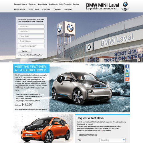 Create the next landing page for BMW Laval Design by MaximaDesign