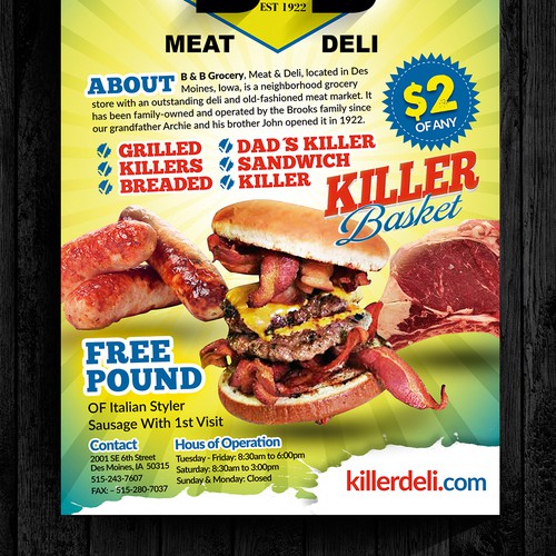 Promotional Flyer for the coolest fucking Deli in Des Moines, Iowa Design by Joabe Alves