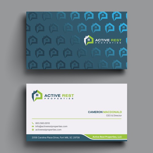 Modern Business Cards for Active Rest Properties Design by Hasanssin