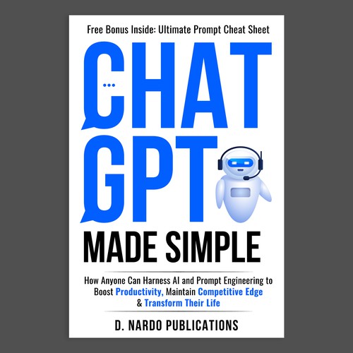 Professional Cover for BEST-SELLING BOOK about ChatGPT & AI Design by Unboxing Studio
