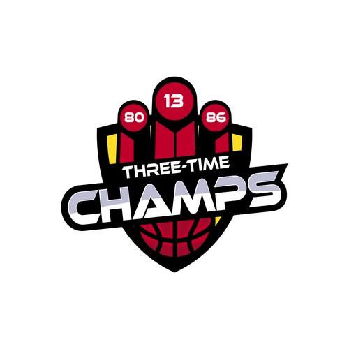 Basketball Logo for Team 'Three-Time Champs' - Your Winning Logo Featured on Major Sports Network Design by BRANDIT+