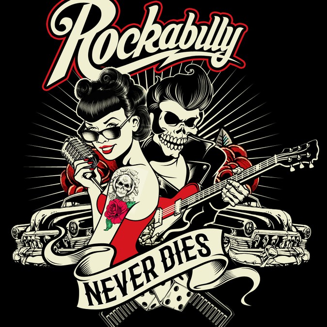 Create a cool Rockabilly Greaser Rock n Roll Design +++ | T-shirt contest