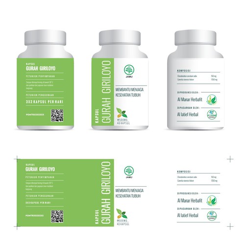 Design di Design a Fresh, Simple, and Neat Label for An Herbal Supplement Bottle di Insan_M