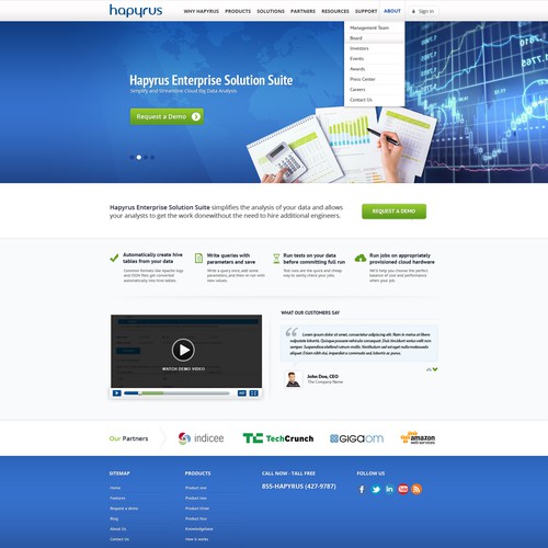 Help hapyrus.com with a new branding website design for enterprise cloud big data software Diseño de Progressive