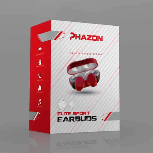 Wireless earbuds packaging box sleeve design Design by mr adii