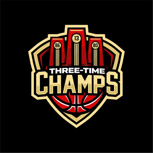 Basketball Logo for Team 'Three-Time Champs' - Your Winning Logo Featured on Major Sports Network Design by HandriSid