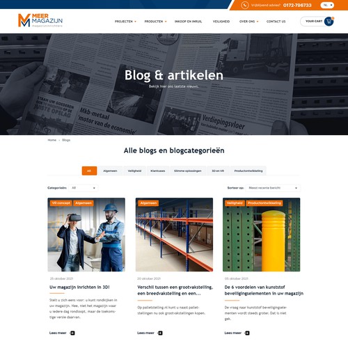 Creative website templates for a leading pallet racks company_ Meermagazijn Design by Aj3664