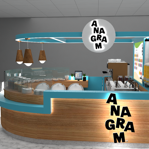 Design a 3D render for food serving kiosk Design by Ann Davis