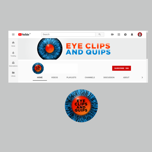 Powerful Design for an Eye Surgery YouTube Channel "Eye Clips and Quips" Design by CREATIVE NINJA ✅