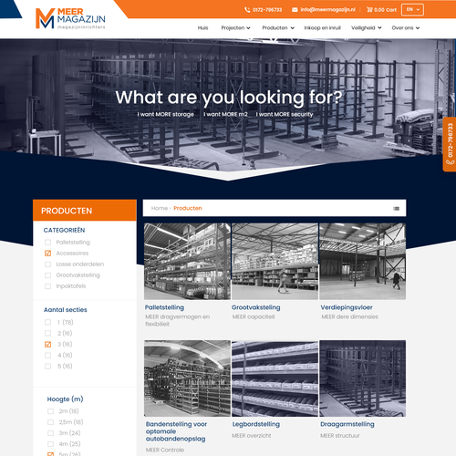 Creative website templates for a leading pallet racks company_ Meermagazijn Design réalisé par Technology Wisdom