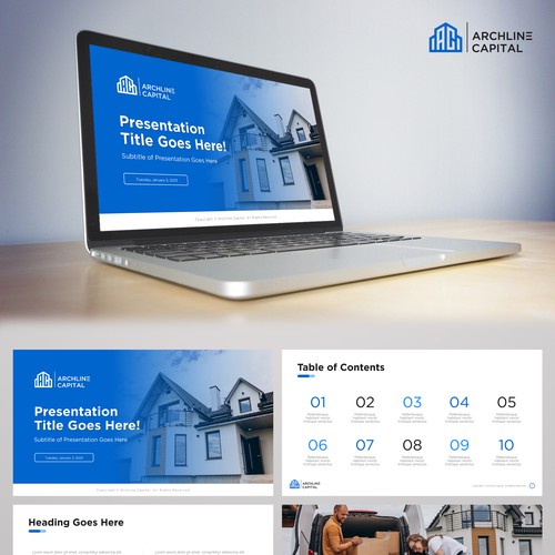 PowerPoint Template for sleek, sophisticated real estate investment company Design by Wisden