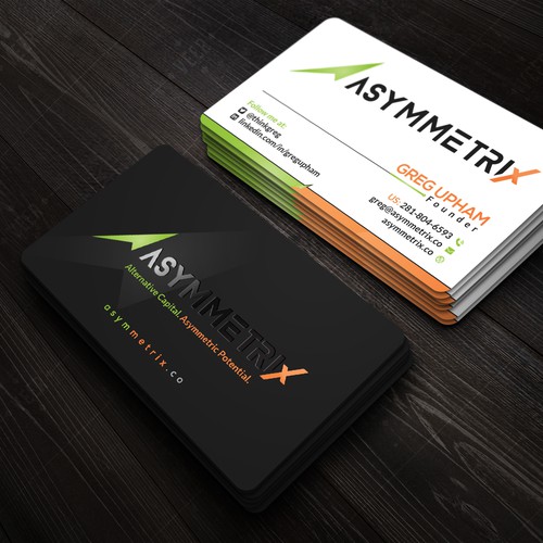Design a cool, edgey but sophisticated business card for an alternative investment firm. Design von (VEER)