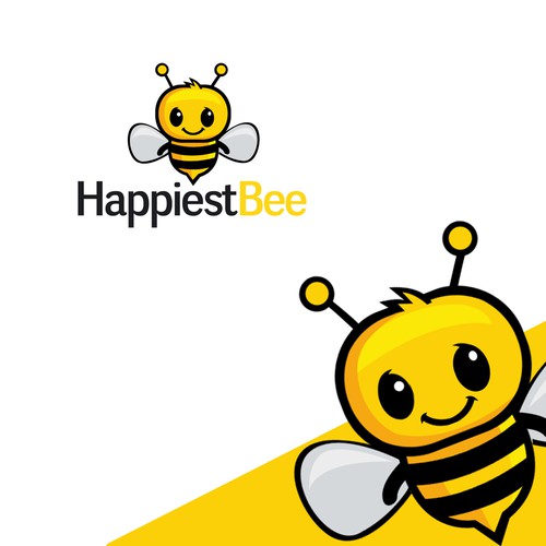 Design a cute, happy logo for Happiest Bee. Design réalisé par patpinky