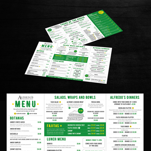 Traditional Mexican Restaurant needing new menu design! Design by 99B