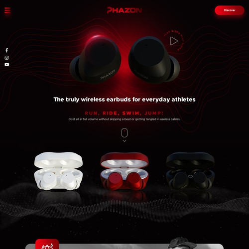 Wireless earbuds website remake Design by Gabriel™