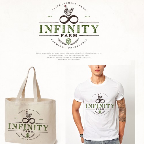Lifestyle blog "Infinity Farm" needs a clean, unique logo to complement its rural brand. Réalisé par Project 4