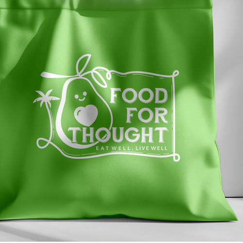 Fresh, Playful Island-Inspired Logo for Food For Thought – Organic Café & Market in the Florida Keys Design by nindadian