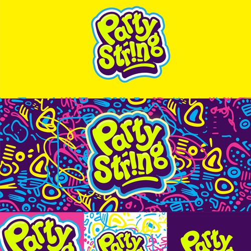 SILLY STRING LOGO + BACKGROUND Design by hartawan®