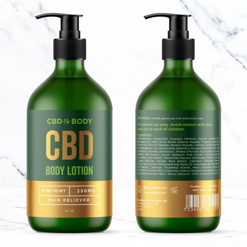 CBD Body Lotion Label Design Contest Design réalisé par bcra