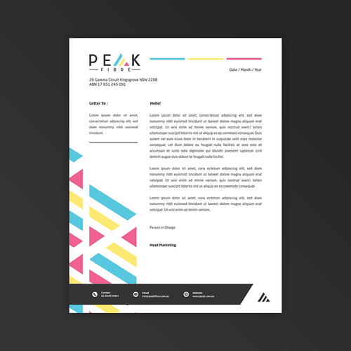 Creative, slick, professional Stationary for New Brand - Peak Fibre - Design by tfqqrrhmn