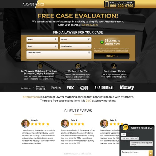 Design a Landing Page for Attorney.com Design by Atul-Arts