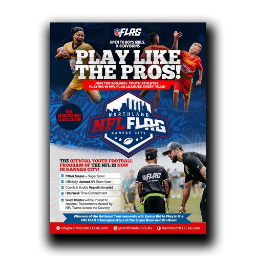 Enticing Youth Sports Flyer for School Distribution - NFL FLAG Design by ektadevesh