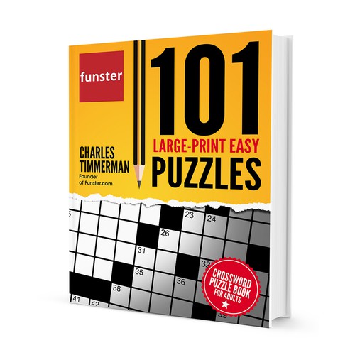 Design a crossword puzzle book cover for a best selling author Book