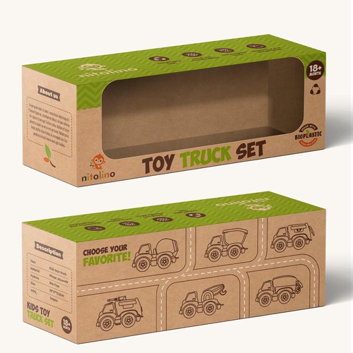 "Playful packaging design for a sustainable children toys brand" Design by StanBranding