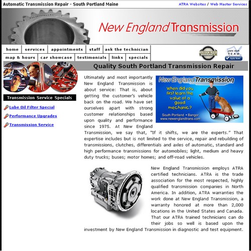 Maine Transmission & Auto Repair Website Banner Design by KAMI29